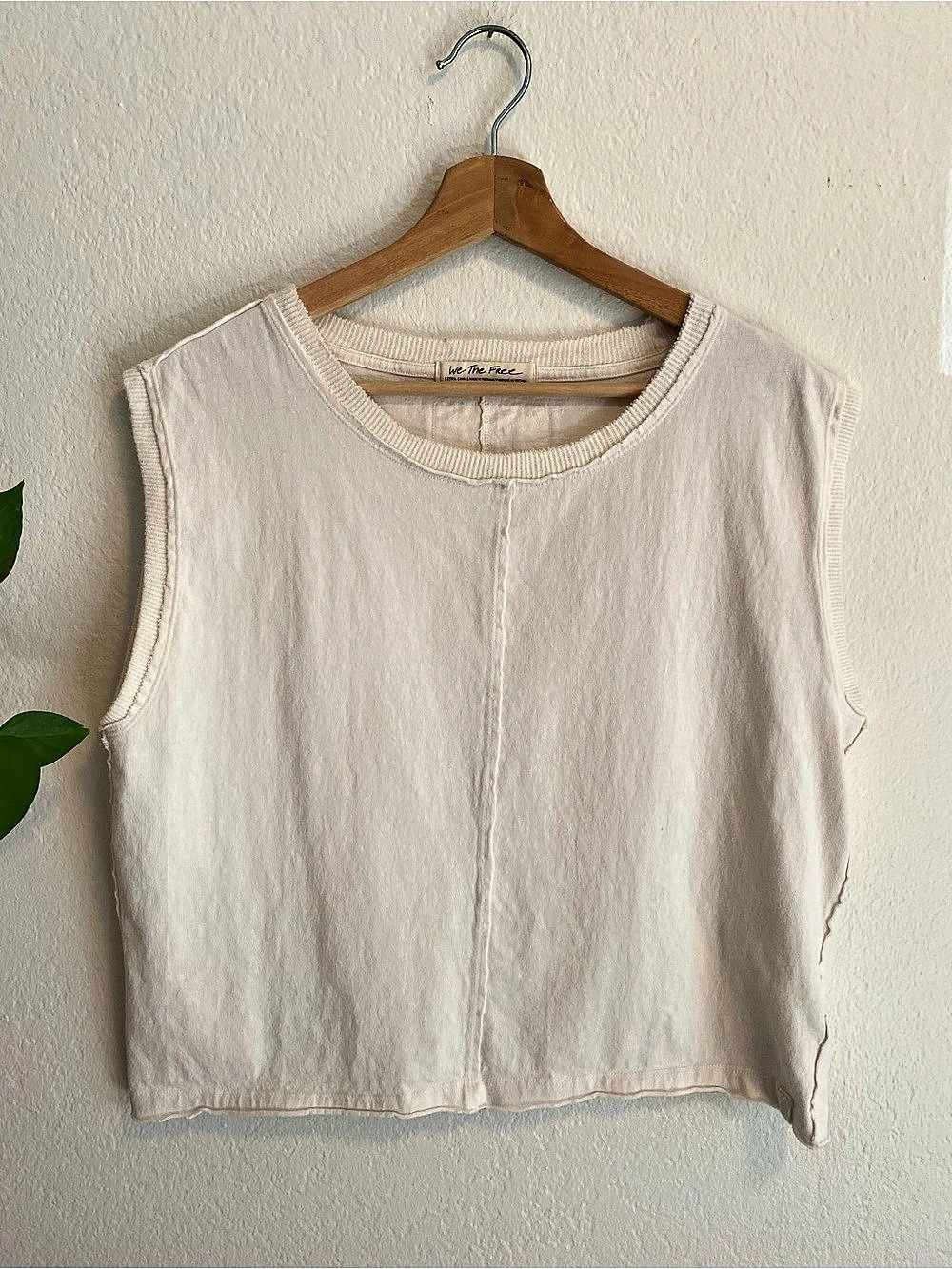 We The Free Cotton Sleeveless Top in Cream Size XS Like New